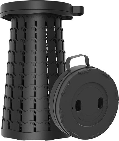 ALEVMOOM 2025 18" H Collapsible Stool with Cushion, Capacity 600lbs Portable Stools for Adults Heavy Duty, Adjustable Height Telescoping Folding Stool, for Outdoor Camping Travel Hiking Fishing in Kuwait