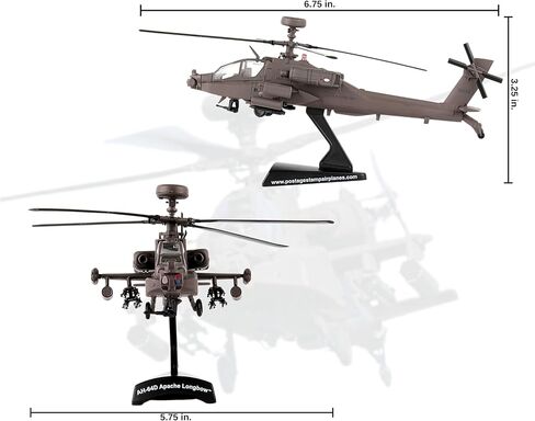 دارون طوابع بريدية بوينغ AH-64D اباتشي لونج بو بمقياس 1/100 نموذج عرض مصبوب مع حامل، مقاس M in Saudi Arabia
