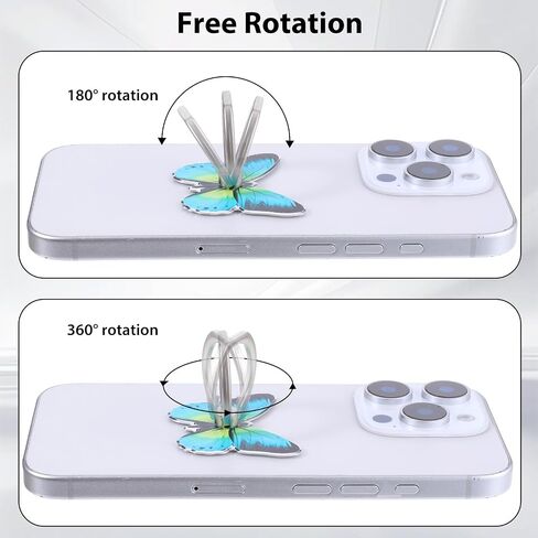 4 PCS Butterfly Phone Ring حامل لحالة الهاتف ، ونمط الفراشة اللطيف مطلية بالمعادن Stand Stand Kickstand 360 ° Rotation Grip حامل إصبع لطيف متوافق مع جميع الهواتف الذكية والكمبيوتر اللوحي in Kuwait
