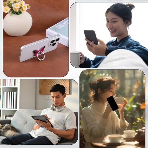 4 PCS Butterfly Phone Ring حامل لحالة الهاتف ، ونمط الفراشة اللطيف مطلية بالمعادن Stand Stand Kickstand 360 ° Rotation Grip حامل إصبع لطيف متوافق مع جميع الهواتف الذكية والكمبيوتر اللوحي in Kuwait