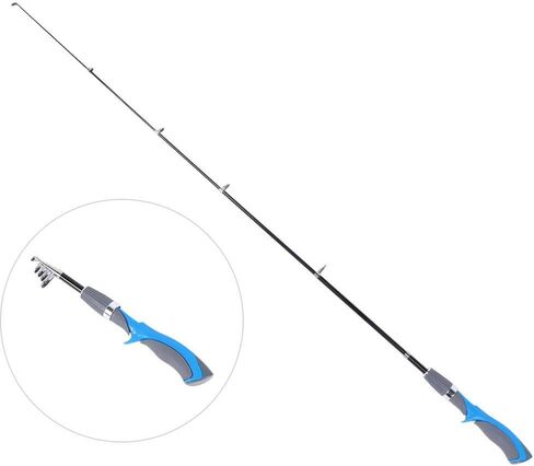 Carbon Fishing Rod Short Fishing Rod Protable Telescopic Sea Fishing Pole for Saltwater Freshwater Fishing(Blue Handle 1.2M) in Saudi Arabia