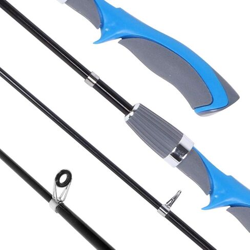 Carbon Fishing Rod Short Fishing Rod Protable Telescopic Sea Fishing Pole for Saltwater Freshwater Fishing(Blue Handle 1.2M) in Saudi Arabia