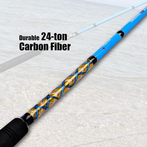 Fiblink Surf 2 قطعة/3 قطعة/4 قطع قضبان الصيد الغزل/صب ألياف الكربون سفر قضيب سفر سفر (9ft/10ft/12ft) in Kuwait