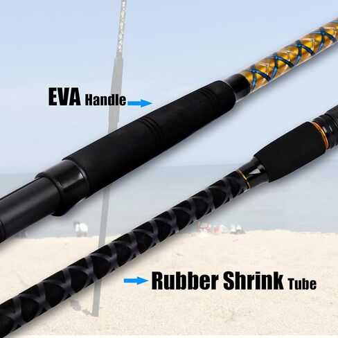 Fiblink Surf 2 قطعة/3 قطعة/4 قطع قضبان الصيد الغزل/صب ألياف الكربون سفر قضيب سفر سفر (9ft/10ft/12ft) in Kuwait