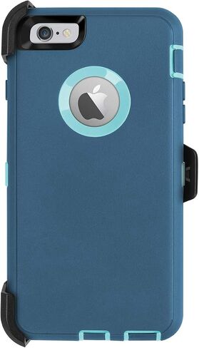 AICase iPhone 6S Plus / 6 Plus Case, Heavy Duty, Built-in Screen Protector, Tough, Shockproof, Kickstand, Bright Blue in Kuwait