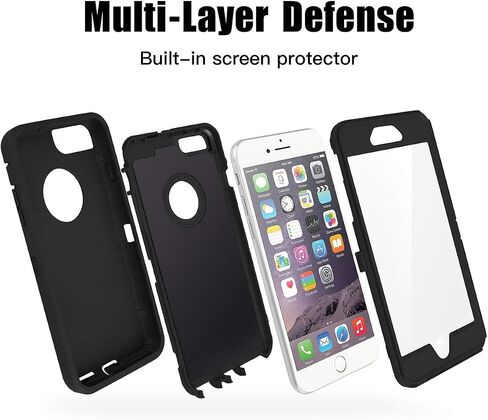 AICASE iPhone 6S Plus / 6 Plus ، واقي شاشة ثقيل ، وامي شاشة مدمج ، وقوي ، ومقاوم للصدمات ، و Kickstand ، والأزرق الساطع in Saudi Arabia