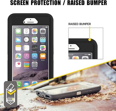 AICASE iPhone 6S Plus / 6 Plus ، واقي شاشة ثقيل ، وامي شاشة مدمج ، وقوي ، ومقاوم للصدمات ، و Kickstand ، والأزرق الساطع in Saudi Arabia
