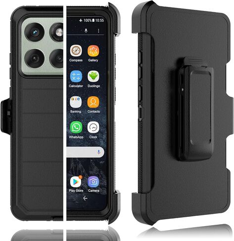 علبة Tekcoo لـ Motorola Motorola Edge 2025 / Moto Edge (2025) حزام حزام الحافظة [تم اختبار قطرة من الدرجة العسكرية] كامل الجسم يحمل غطاء Kickstand [أسود] in Saudi Arabia