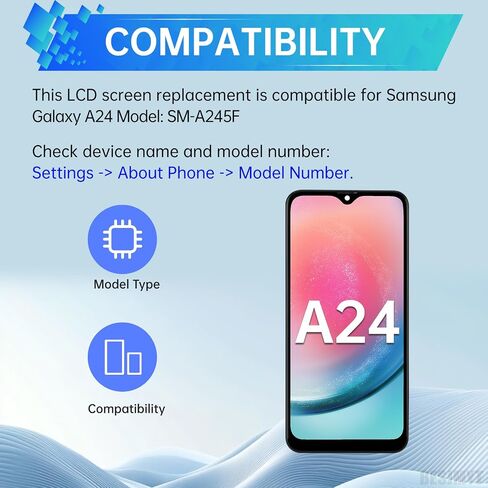 for Samsung Galaxy A24 Screen Replacement with Frame LCD Display Touch Digitizer Full Assembly and Side Button Ear Speaker Vibration Motor Glass Repair Tools Kit SM-A245F in Saudi Arabia