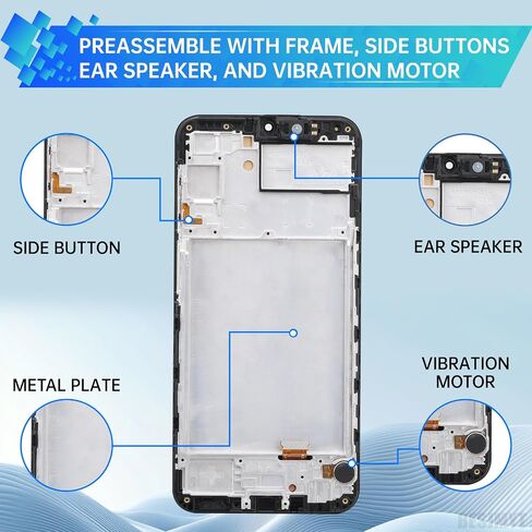 for Samsung Galaxy A24 Screen Replacement with Frame LCD Display Touch Digitizer Full Assembly and Side Button Ear Speaker Vibration Motor Glass Repair Tools Kit SM-A245F in Saudi Arabia