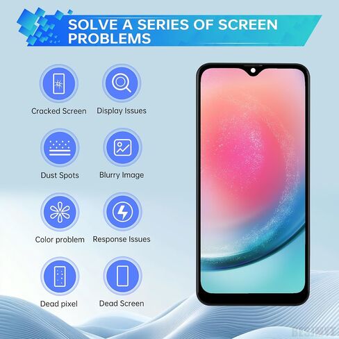 for Samsung Galaxy A24 Screen Replacement with Frame LCD Display Touch Digitizer Full Assembly and Side Button Ear Speaker Vibration Motor Glass Repair Tools Kit SM-A245F in Saudi Arabia