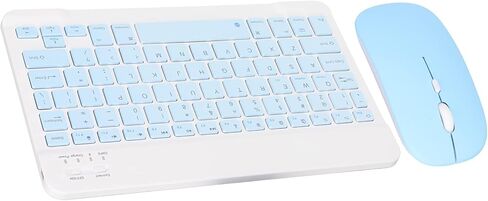 لوحة مفاتيح Bluetooth و Mouse Combo ، لوحة مفاتيح كمبيوتر 10 بوصة USB Ultra Slim Portable Recargable Reconbely Mouse Mouse With DPI Mouse لجهاز الكمبيوتر اللوحي للكمبيوتر (الأزرق) in Kuwait