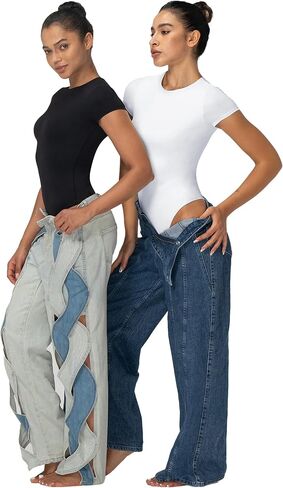 Sunzel Bodysuits for Women with Sleeveless Top and Shorts Seamless Ribbed Zip Front Jumpsuits for Casual Yoga Workout in Saudi Arabia