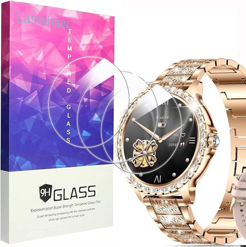 Compatible for LIGE Smart Watches Screen Protector, [3 Pack] 9H Tempered Glass Screen Protector Film Compatible for LIGE BW1845, i70 1.32" HD Smart Watches (3 pack) in Saudi Arabia