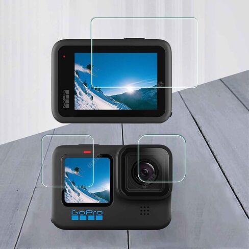 حامي الشاشة لـ GoPro Hero 12 11 10 Hero12 Hero11 Hero10 Black + Lens Protector [3 Pack] ، صلابة الزجاج 9H المقسى لـ GoPro Hero10 ، مضاد للسكسراش المضاد للبوب in Saudi Arabia