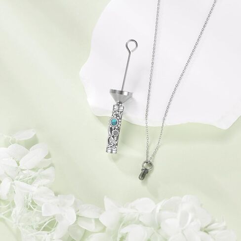 ONEFINITY Urn Necklace Sterling Silver Bar Tree of Life/Rose Flower/Sunflower/Moon Star Cremation Jewelry for Ashes Memory Jewelry for Women Men in Kuwait