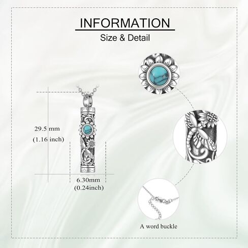 ONEFINITY Urn Necklace Sterling Silver Bar Tree of Life/Rose Flower/Sunflower/Moon Star Cremation Jewelry for Ashes Memory Jewelry for Women Men in Kuwait
