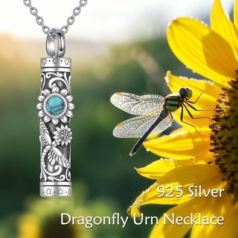ONEFINITY Urn Necklace Sterling Silver Bar Tree of Life/Rose Flower/Sunflower/Moon Star Cremation Jewelry for Ashes Memory Jewelry for Women Men in Kuwait