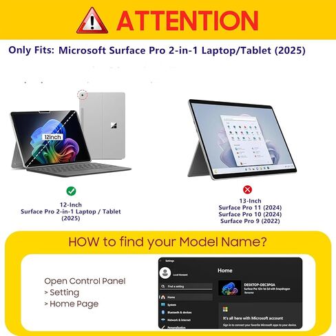 واقي شاشة الخصوصية Procase لـ Surface Pro 12 Inch 2025 ، واقي فيلم زجاجي مضاد للتجسس لـ 12 "Surface Pro 2025 إصدار in Kuwait