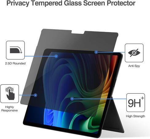 واقي شاشة الخصوصية Procase لـ Surface Pro 12 Inch 2025 ، واقي فيلم زجاجي مضاد للتجسس لـ 12 "Surface Pro 2025 إصدار in Kuwait
