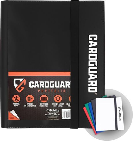 CardGuard Trading Card Binder Pro-Folio – 9 Pocket Binder - Side-Loading Album, Durable & Acid-Free Storage for Pokémon, YuGiOh, MTG, TCG, Game & Sports Cards, Black in Kuwait