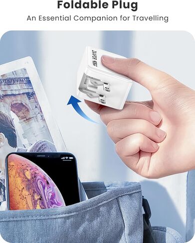 45W USB C Block Charger ، شاحن GAN القابل للسحب مع USB C Cable PD QC Charging Charge Charge مع قابس قابل للطي لـ iPhone 16 15 Pro Max/Plus ، Pad ، MacBook Air ، Galaxy S25 S24 وأكثر in Kuwait