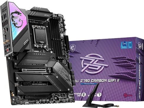MSI MPG Z790 Carbon WiFi II Gaming Gaming (تدعم معالجات Intel 12/13/14th Gen ، LGA 1700 ، DDR5 ، PCIe 5.0 ، M.2 ، 2.5GBPS LAN ، USB 3.2 Gen2 ، Wi-Fi 7 ، Bluetooth 5.4 ، ATX) (متجددة) in Saudi Arabia