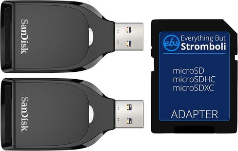 SanDisk Memory Card Reader (2 Pack) SD UHS-I Card Reader for SD/SDHC/SDXC Cards with USB 3.0 for Computers and Laptops (SDDR-C531-GNANN) Bundle with (1) Everything But Stromboli MicroSD to SD Adapter in Saudi Arabia