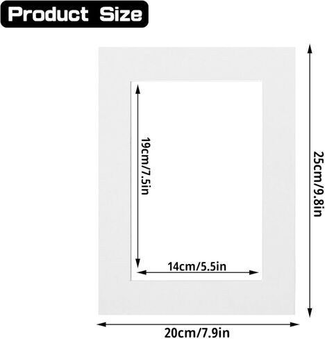 18 Pack Picture Fasts ، 8x10 for 6x8 Picture Frame Mats ، حمض الحامض Core Bevel Picture Frame Mattes للصور المطبوعات الفنية (أبيض) in Kuwait