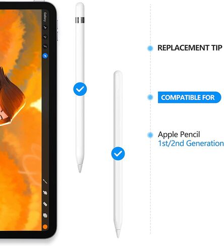 نصائح بديلة متوافقة مع Apple Pencil 2 Gen iPad Pro Nib لـ iPad Pen 1 ST Pencil 2 Gen White 4 Pack in Saudi Arabia
