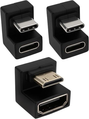 180 درجة Mini Mini HDMI إلى محول HDMI مع محول USB-C للعرض المحمول ، الجانب القصير إلى الداخل in Saudi Arabia