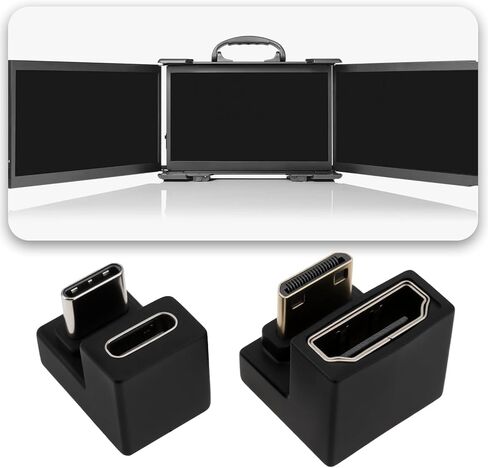 180 درجة Mini Mini HDMI إلى محول HDMI مع محول USB-C للعرض المحمول ، الجانب القصير إلى الداخل in Saudi Arabia