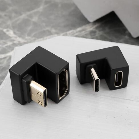180 درجة Mini Mini HDMI إلى محول HDMI مع محول USB-C للعرض المحمول ، الجانب القصير إلى الداخل in Saudi Arabia
