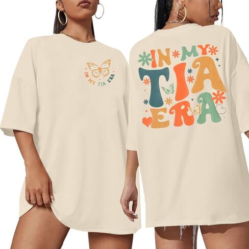 MOUSYA Women Oversized Mama Shirt Somebody's Feral Mama T-Shirt Funny Mom Shirt Women Mom Gifts Tee in Saudi Arabia