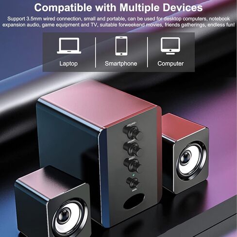 Sada D-202 Mini USB 2.1 سلكي مجموعة مكبر صوت مكبر صوت مضخم صوت لمكتب سطح الكمبيوتر المحمول على سطح المكتب الكمبيوتر اللوحي. in Saudi Arabia