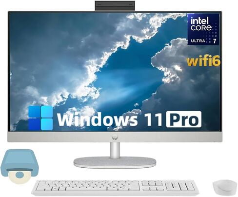 HP All-in-One Computer ، 27 '' FHD Touchnen ، Windows 11 Pro ، Intel 12-Core Ultra 7 155U (Beats I7-1355U) ، Wi-Fi 6 ، Bluetooth ، ارتفاع قابل للتعديل ، مضاد للوحد (64 جيجا بايت رام | in Saudi Arabia