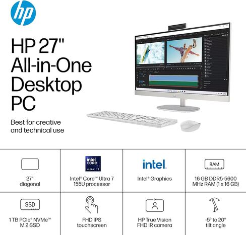 HP 27 Touch Screcnen All-in-One-27 "DHD IPS Touch Dispash in Saudi Arabia