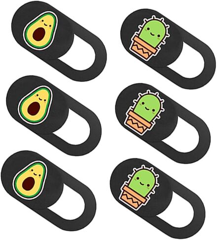 شريحة غلاف كاميرا ويب Homoyoyo لجهاز الكمبيوتر المحمول 6pcs لاصق الغلاف Avocado Cactus تصميم سهلة تثبيت كاميرا ويب للخصوصية in Saudi Arabia