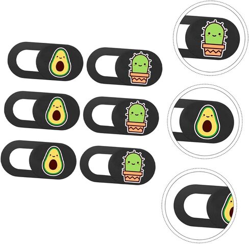 شريحة غلاف كاميرا ويب Homoyoyo لجهاز الكمبيوتر المحمول 6pcs لاصق الغلاف Avocado Cactus تصميم سهلة تثبيت كاميرا ويب للخصوصية in Saudi Arabia