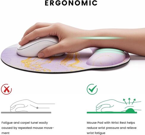Office Mousepad with Gel Wrist Support - Ergonomic Gaming Desktop Mouse Pad Wrist Rest with Non-Slip Rubber Base Desk Mat for Office Laptop Computer in Saudi Arabia