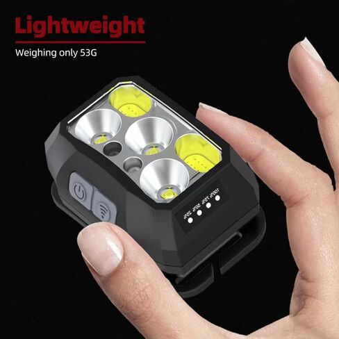 مصابيح الأمامية ، 2 عبوة قابلة للشحن ، مصباح يدوي Superlight ، 1200 مصباح أمامي LUMEN LED LED مع الضوء الأبيض والأحمر ، مستشعر حركة مقاوم للماء ، 8 أوضاع للمشي لمسافات طويلة ، الصيد ، التخييم ، الجري ، الجري in Kuwait