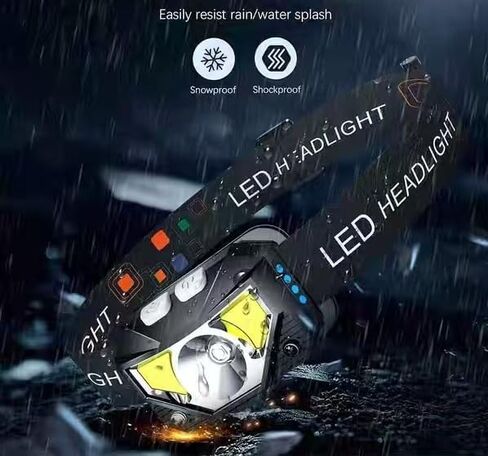 مصابيح الأمامية ، 2 عبوة قابلة للشحن ، مصباح يدوي Superlight ، 1200 مصباح أمامي LUMEN LED LED مع الضوء الأبيض والأحمر ، مستشعر حركة مقاوم للماء ، 8 أوضاع للمشي لمسافات طويلة ، الصيد ، التخييم ، الجري ، الجري in Kuwait