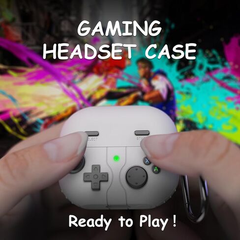 Compatible with Samsung Galaxy Buds 3 FE (2025) / Buds 3 Pro (2024) / Buds 3 Case (2024), Game Player Design Shockproof Protective Case Cover with Carabiner and Lanyard (Dark Gray) in Kuwait