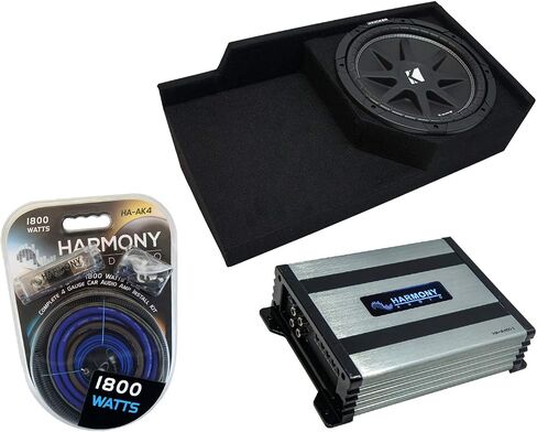 Ammarony Audio متوافق مع 1988-1998 GMC Sierra Extended CAB Truck Kicker Bundle Comp C12 Single 12 "Sub Box lectlosure & Harmony HA-A400.1 AMP in Saudi Arabia