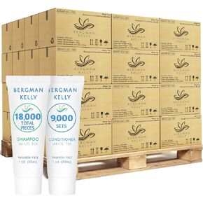 BERGMAN KELLY Travel Shampoo and Conditioner Set (1 fl oz, 100 Pieces, White Tea), Delight Your Guests with a Revitalizing and Refreshing Hotel Toiletries and Guest Hospitality in Bulk in Kuwait