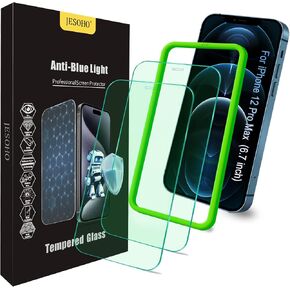 Screen Protector for iPhone 16 Pro Max Blue Light Block,Military-Grade Shatterproof HD Tempered Glass with Easy Installation Tray,Touch Sensitive, 9H Hardness, Anti-Scratch,2 Pack in Saudi Arabia