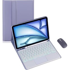 حالة لوحة المفاتيح لـ Samsung Galaxy Tab S8 Ultra (14.6inch) SM-X900/X906 Tablet Multi Angle Bracket Coybovate مع حامل قلم ، حدود السيليكون الناعمة (الأرجواني ، اللمس الخلفي) in Kuwait