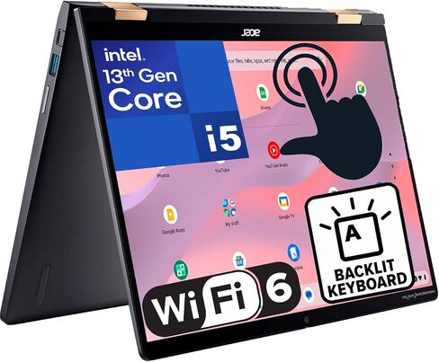 Acer chromebook Spin 714 2-in-1 laptop 14 "wuxga ips touch Intel 10-core i5-1235u (> i7-1165g7) in Kuwait