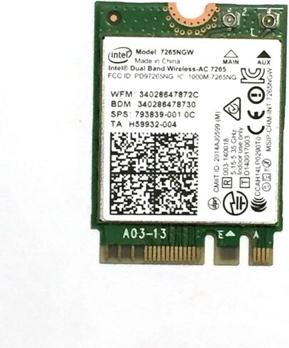 Intel 7265.NGWWB.W 7265 IEEE 802.11ac Bluetooth 4.0 - Wi-Fi/Bluetooth Combo Adapter M.2 2230, 1216 in Saudi Arabia