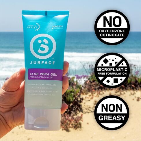 Surface After Sun Aloe Vera Gel with Vitamin E - Moisturizing, Cooling Relief, Safe for Everyday Use - 6 oz in Saudi Arabia